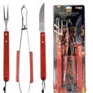 Kit Para Churrasco Faca Pegador Garfo 3 Peças Essenciais