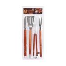 Kit Para Churrasco Inox Cabo de Madeira Grande 4 Pcs Bel Kit Para Churrasco Inox Cabo de Madeira Grande 4 Pcs Bel