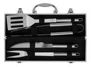 Kit Para Churrasco Inox Com Maleta Churrasqueiro Profissional 4 Peças Premium Kit Para Churrasco Inox Com Maleta Churrasqueiro Profissional 4 Peças Premium