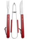 Kit Para Churrasco Kehome Com 3 Peças Garfo + Faca + Pinça