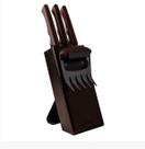Kit para Churrasco Tramontina Black 5pçs Facas 6 8 10 Garra de Urso Suporte Cepo de Madeira