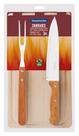Kit para Churrasco Tramontina com Lâminas em Aço Inox e Cabos em Madeira Natural 3 Peças