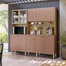 Kit Para Cozinha Compacta Ambiente Amora Amêndola Marsala Prime Tx Demóbile