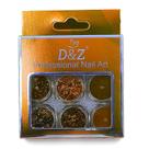 Kit para decoração de unhas cobre com glitter e foil 6 potes