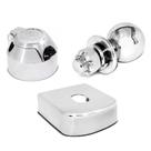 Kit Para Engate Reboque Bola 50mm Capa 100mm Aço Inox Tomada Cromada