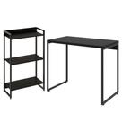Kit Para Escritório Estante 3 Prateleiras Mesa 90Cm Onix