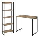Kit Para Escritório Estante Areta 5 Prateleiras Mesa Industrial Aspen 90cm C01 Carvalho - Lyam Decor
