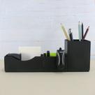 Kit para Escritório Preto material sintético Porta Lápis Clips e Cartão