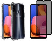 Kit Para Galaxy A20s Capa Anti impacto + Película Privacidade (Tela 6.5)
