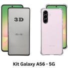 Kit para Galaxy A56 Capa Silicone TPU + Pelicula Tela Frontal Protetora Premium para Samsung Galaxy A56 5G