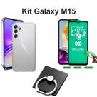 Kit para Galaxy M15 - Capa Anti Choque + Película de Cerâmica + Suporte de Anel para Samsung Galaxy M15
