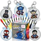 Kit para iniciantes Cross Stitch Craftiloo com 5 super-heróis estampados