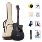 Kit para iniciantes de guitarra acústica Lankro 38" Black Cutaway Kit para iniciantes de guitarra acústica Lankro 38" Black Cutaway