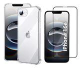 Kit Para iPhone 16e - Capinha Silicone TPU + Película 3D de Vidro Premium para iPhone 16e