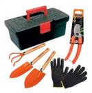 Kit Para Jardim Jardinagem 4pç Tramontina caixa organizadora e luvas Presente para Mãe Esposa Amiga Avó