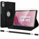 Kit para Lenovo Tab M9 Capa Giratória 360 com Película Vidro e Caneta touch Pencil