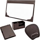 Kit para Mesa Escritório MILANI em Couro Galvani
