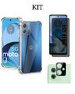 Kit Para Moto G54 Capa + Película Privacidade 3D + Película Da Câmera Proteção Completa