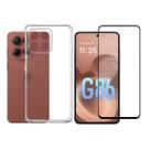 Kit para Moto G86 Capinha TPU Anti Choque + Película Frontal 3D de Vidro Tela Toda