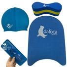 Kit Para Natação Infantil Prancha Pequena 34cm Azul + Polibóia + Óculos e Touca Dafoca Sports