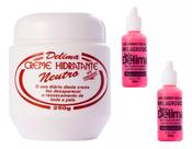 Kit para os pés hidratação total: 1 Creme hidratante Delima Neutro + 2 Loção Milagrosa Delima