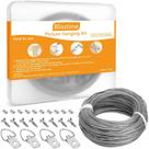 Kit para Pendurar Quadros Blisstime, arame de 30,5 m, 60 argolas em D