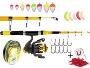Kit Para pesca C/ Vara Telescópica 1,70m + Molinete e Acessórios (Ref. 50)