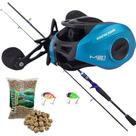Kit Para Pesqueiro Carretilha M21 Pro Carretel Grande Vara Carbono Ração Cigarrinha Kit Para Pesqueiro Carretilha M21 Pro Carretel Grande Vara Carbono Ração Cigarrinha