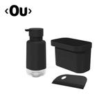 Kit para Pia com 3 Peças Porta Detergente, Organizador e Rodinho Kit para Pia com 3 Peças Porta Detergente, Organizador e Rodinho