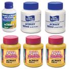 Kit para Pintura com 3 Tintas PVA Amarelo Ouro + 2 Bases Acrílica + Verniz Brilhante Acrilex Ideal para Artesanato Kit para Pintura com 3 Tintas PVA Amarelo Ouro + 2 Bases Acrílica + Verniz Brilhante Acrilex Ideal para Artesanato