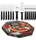 Kit Para Pizza 14 Peças Aço Inox Tramontina Cabo De Polipropileno Preto