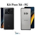 Kit para Poco X6 / X6 Pro Capa Anti Impactos + Pelicula 3D de Vidro Xiaomi Poco X6 X6 PRO