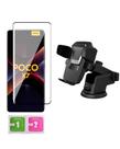 Kit Para Poco X7 5G Película Curvada 3D 9D + Suporte Veicular Com Ventosa e Ajuste