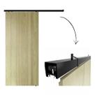 Kit para porta de correr para portas até 80cm Aluminio na cor PRETA de 1,60mt