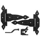 Kit para Portón National Hardware con Bisagra en T Decorativa estilo Lanza, Negra de 20 cm