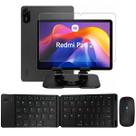 Kit para Redmi Pad 2 Teclado Dobrável + Mouse Bluetooth + Suporte 360 + Película de Vidro