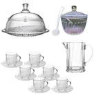 Kit para Servir Café Lanche 16 Peças Dream Vidro Transparente