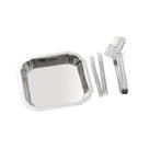 Kit para servir salada, arroz, carnes 3 peças em inox