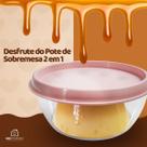 Kit Para Sobremesa Com 1 Bowl Com Tampa + 6 Potes de Sobremesa