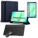 Kit para Tab Galaxy A11 8.7" Película Temperada + Case + Teclado e Mouse Bluetooth abnt2