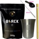 Kit Para Tereré Black Erva Mate Copo de Alumínio e Bomba Canudo de Alumínio