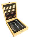 Kit para vinho 5 peças com jogo de xadrez