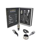 Kit para Vinho com 5 peças e Estojo Livro Inox Gourmet