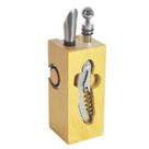 Kit para vinho com 6 peças suporte madeira saca rolhas
