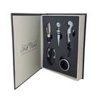 Kit Para Vinho Livro Preto 5PÇS - Uny Gift