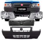 Kit Parachoque Dianteiro Faróis e Grade Fiat Uno Fire e Fiorino Furgão 2006 a 2008