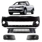 Kit Parachoque Dianteiro Saveiro G6 2013 14 15 16 Preto Liso
