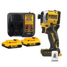 Kit Parafusadeira 20V MAX Atomic DCF850B 2 Bats 2Ah Carregador Motor Brushless e Design Compacto