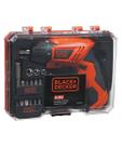 Kit Parafusadeira a Bateria Black&Decker 1/4" com LED 15 Acessórios Kit Parafusadeira a Bateria Black&Decker 1/4" com LED 15 Acessórios
