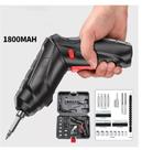 Kit Parafusadeira e Furadeira Elétrica Sem Fio 47 Chaves Fenda Philips Cor Preto 110V/220V